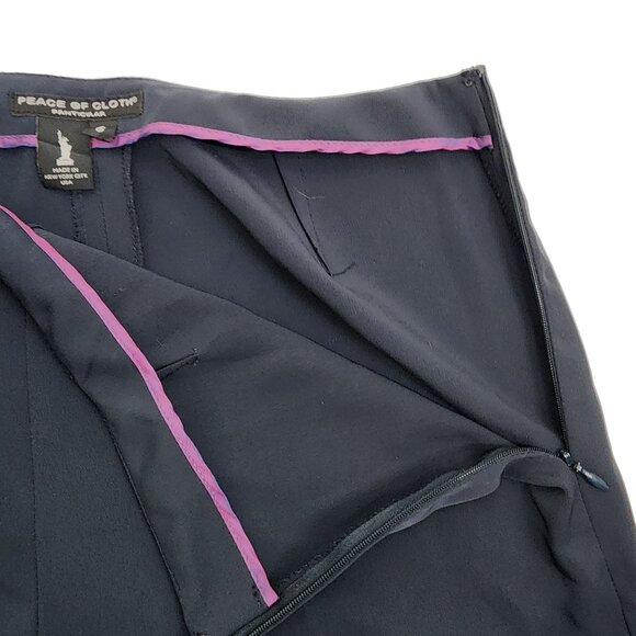 Peace Of Cloth Panticular‎ Womens Dress Pants Size 6 Navy Polyester Blend READ - Picture 7 of 11